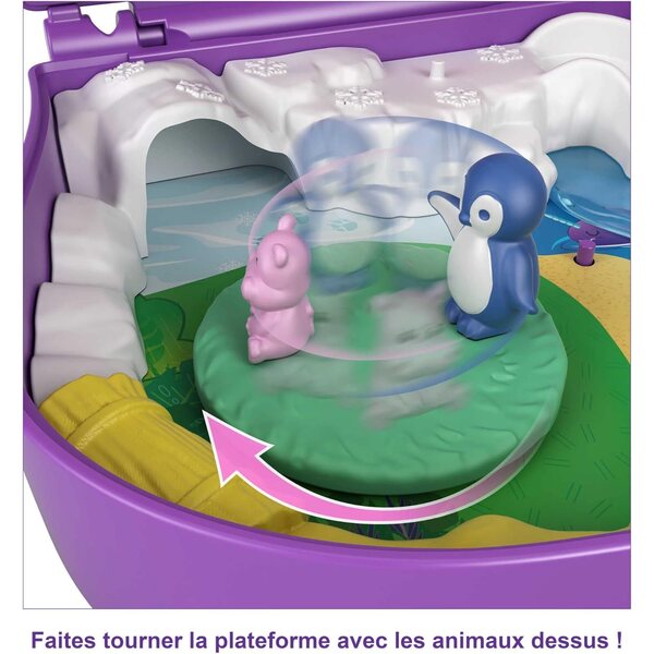 Polly Pocket Elefante Zoo Box con statuetta, 5 sorprese e 13 accessori