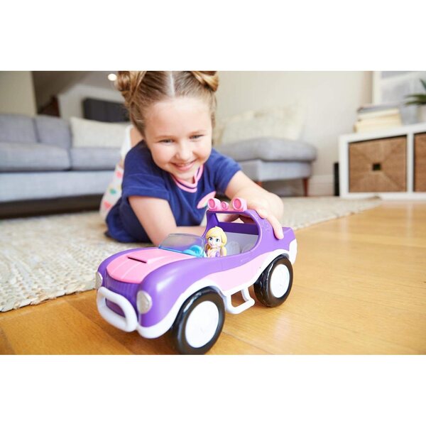 Polly Pocket 4x4 Secret mit Küche und Schlafraum, Minifiguren und Zubehör