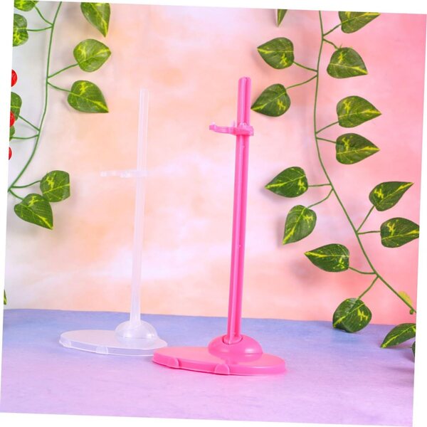 VICASKY Set 20 Supporti per Bambole Trasparenti e Rosa in Plastica Resistente