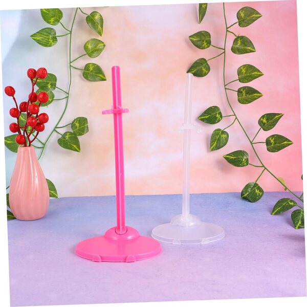 VICASKY Set 20 Supporti per Bambole Trasparenti e Rosa in Plastica Resistente