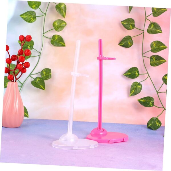 VICASKY Set 20 Supporti per Bambole Trasparenti e Rosa in Plastica Resistente