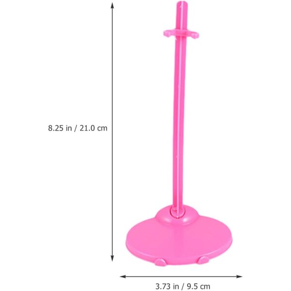 MAGICLULU Puppenständer mit breiter Basis, 12 transparente und rosa Teile, stabil und robust