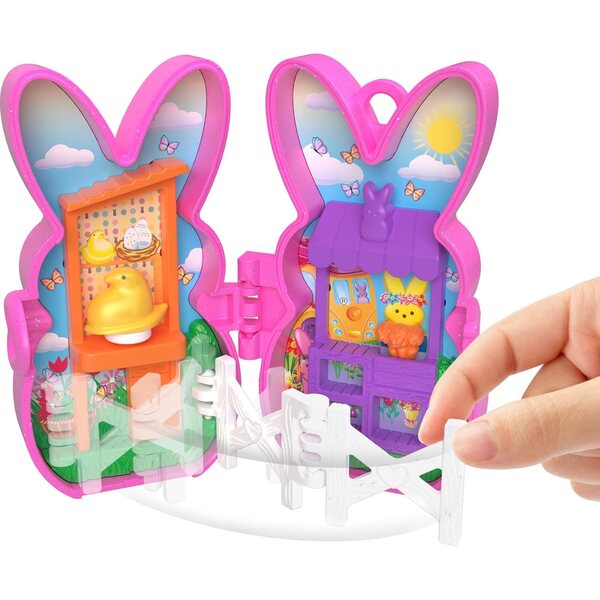 Polly Pocket x Peeps: Reiseset mit 6 Mikropuppen und thematischem Zubehör