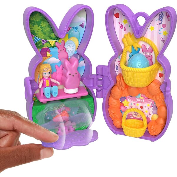 Polly Pocket x Peeps: Reiseset mit 6 Mikropuppen und thematischem Zubehör