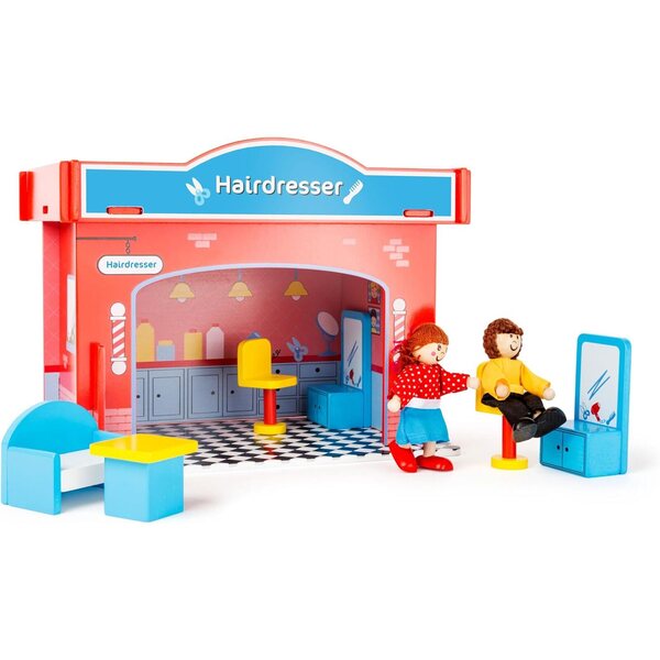 Small Foot Monde de Jeu Coiffeur mit Accessoires und Postern für neue Frisuren