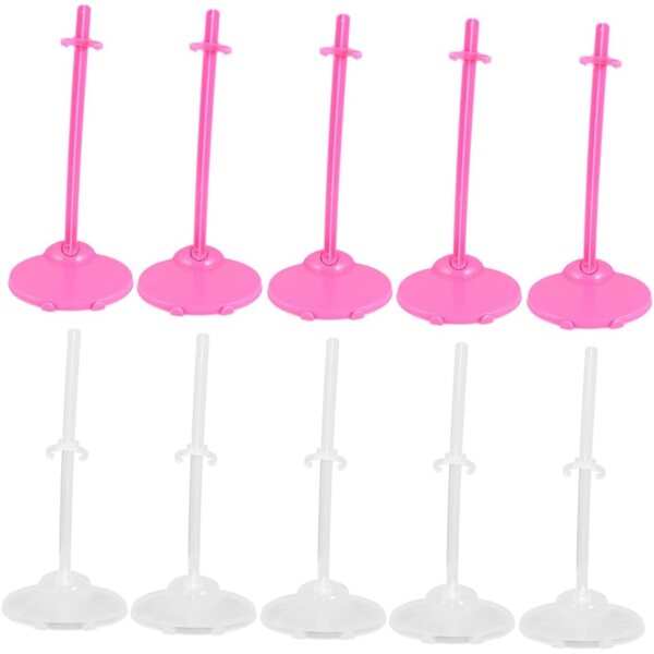 Support universale per bambole ERINGOGO, 20 pezzi trasparenti e rosa, clip di plastica
