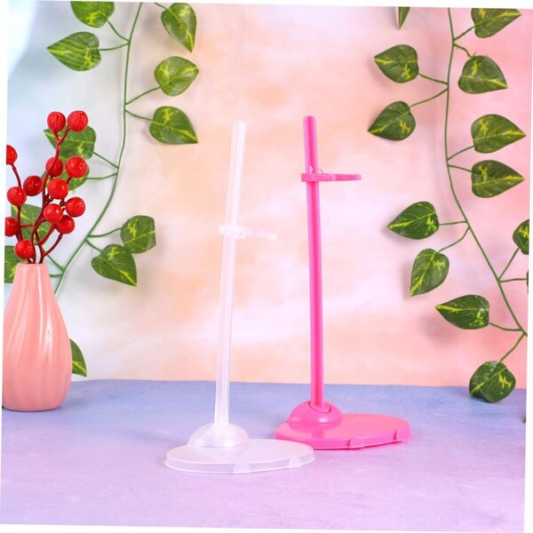 Support universale per bambole ERINGOGO, 20 pezzi trasparenti e rosa, clip di plastica