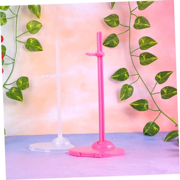 Support universale per bambole ERINGOGO, 20 pezzi trasparenti e rosa, clip di plastica