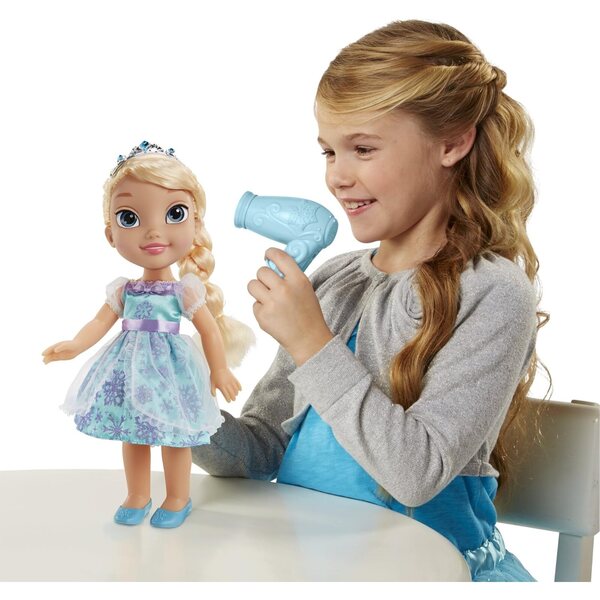 Elsa 38 cm Frisurenset mit Extensions und Frozen Sound Haartrockner