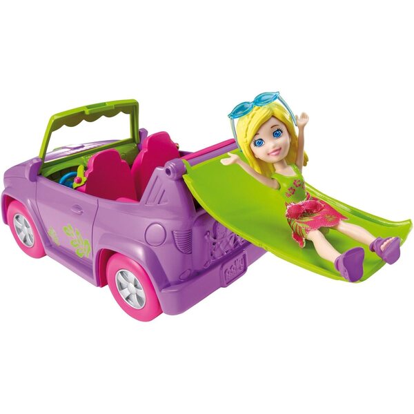 Polly Pocket Voiture Toboggan Lilas mit Sommerzubehör für Puppen