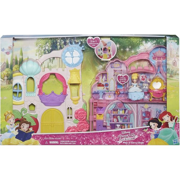 Disney Princess Castle mit Aschenputtel-Puppe und Zubehör – tragbares Spielset