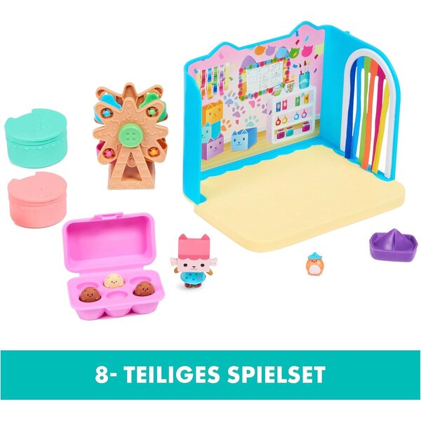 Gabby's Deluxe Puppenhaus-Spielset: Dunkelblaues Badezimmer und Kinder-Werkstattbox