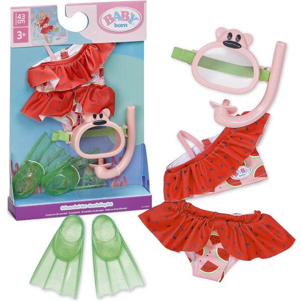 BABY born Tauchset mit Bikini, Maske und Flossen für 43 cm Puppen
