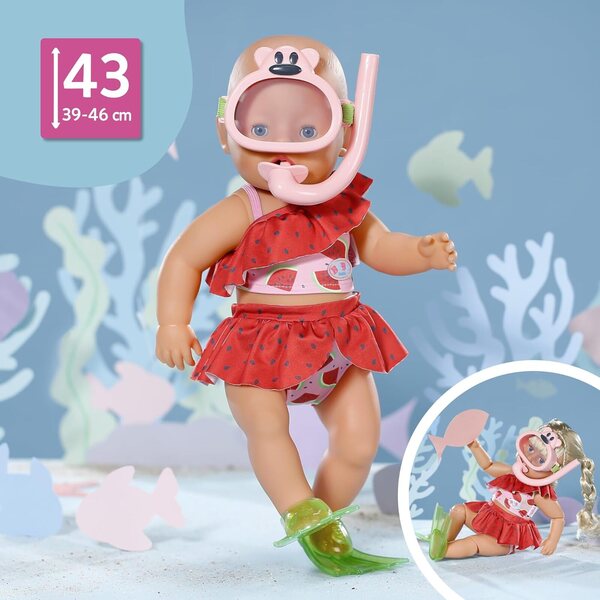 BABY born Tauchset mit Bikini, Maske und Flossen für 43 cm Puppen
