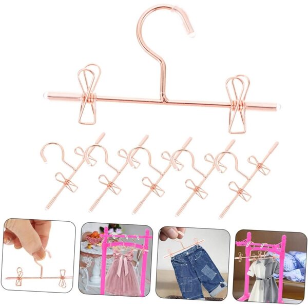 Set 24 Mini Cintre Oro in Ferro per Vestiti di Bambole - Amosfun