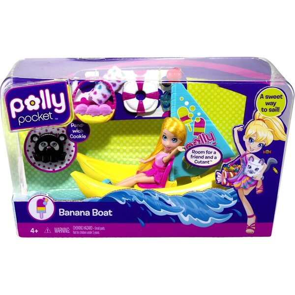 Polly Pocket – Bateau-Bananen mit Minipuppen und Zubehör, Kreativspiel 4+