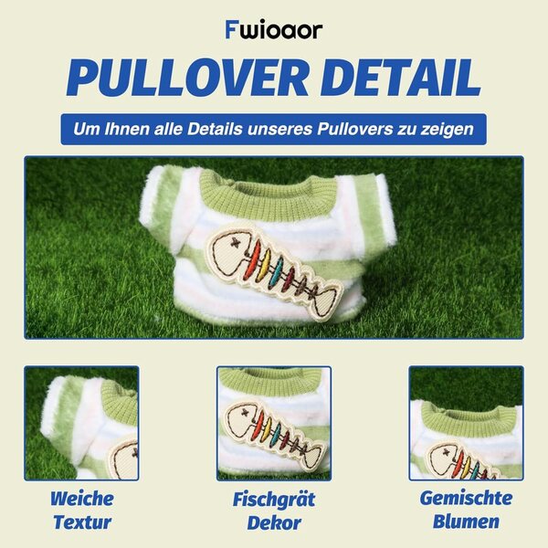5-teiliges Set aus Bio-Baumwolle für 15–17 cm große Puppen mit Mütze, Stiefeln und Rucksack