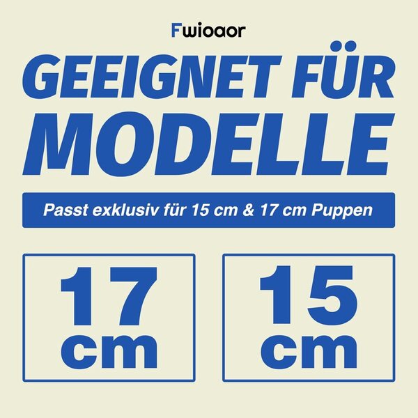 5-teiliges Set aus Bio-Baumwolle für 15–17 cm große Puppen mit Mütze, Stiefeln und Rucksack