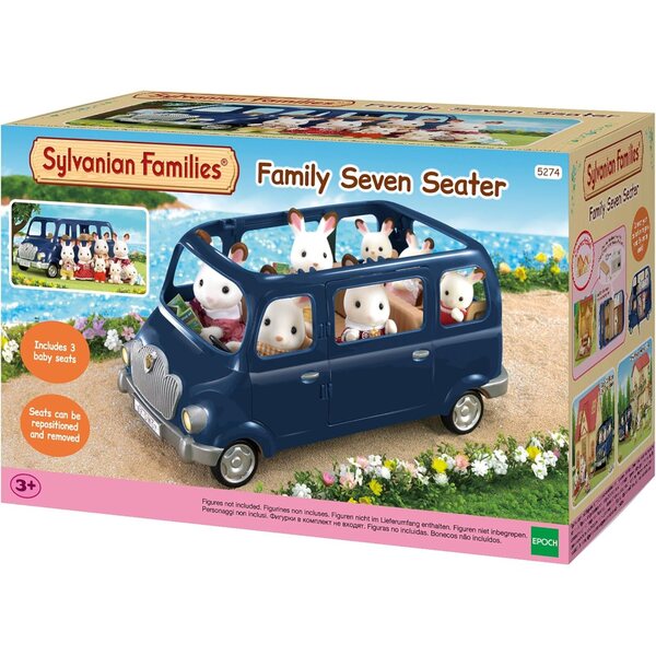 SYLVANIAN FAMILIES Monospace 7 Sitze mit Poussette Double – Kreatives Spiel und Zubehör