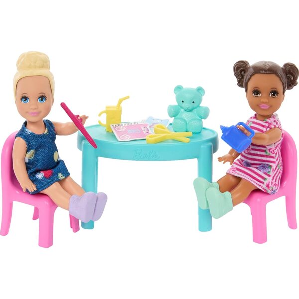 Barbie Kindergarten-Set mit Figuren und Zubehör – über 20 Teile Mattel