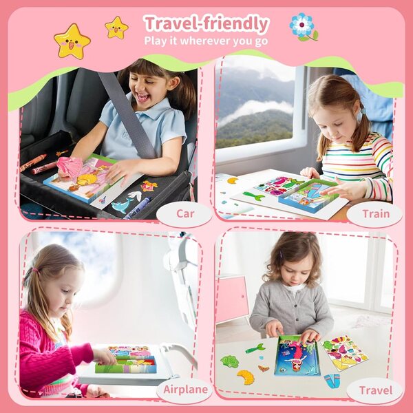 Magnetisches Ballerina-Meerjungfrau-Puppenset, 82-teilig, Reisespiel für Kinder von 3–7 Jahren