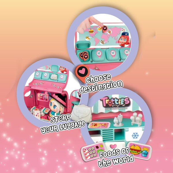 Trotties Avion Chiara Mini: Reisespiel mit Küche und Zubehör für Kinder