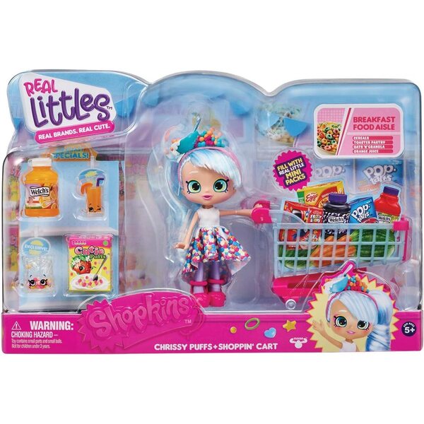 Shopkins Flair Real Littles Mini Packs Trolley mit exklusivem mehrfarbigem Shoppie