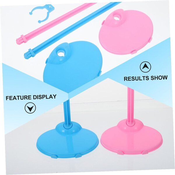 Set 24 supporti per bambole e figurine espositori stabili e leggeri rosa e blu