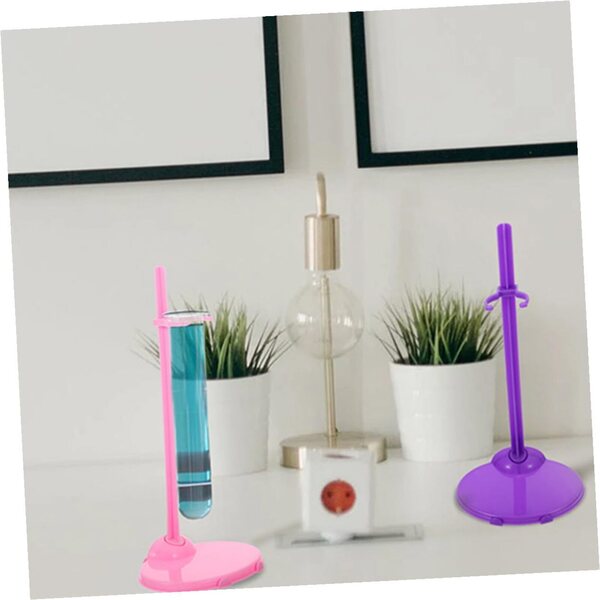 Set 24 supporti per bambole e figurine espositori stabili e leggeri rosa e blu