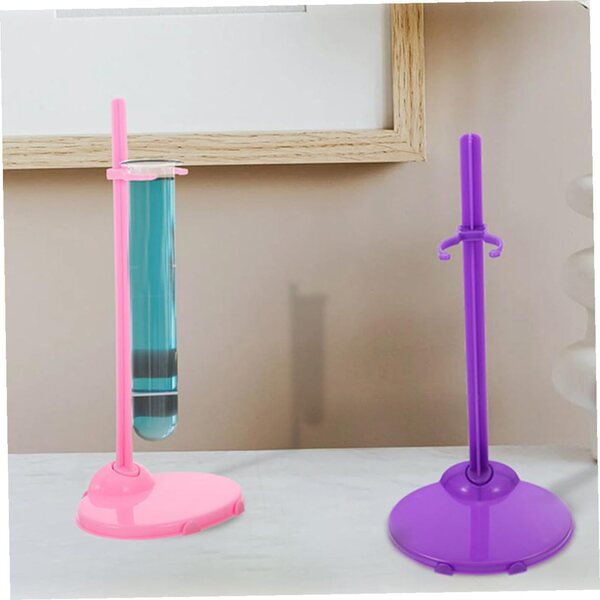 Set 24 supporti per bambole e figurine espositori stabili e leggeri rosa e blu