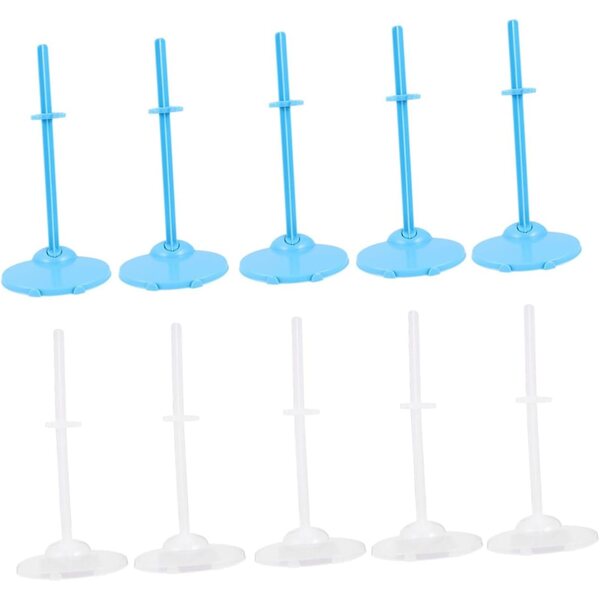 Support per bambole 20 pezzi trasparenti e blu, base stabile per esposizione e gioco