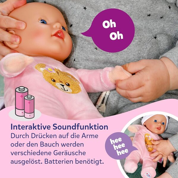 BABY born Interactive Rosie 30 cm – Interaktive Puppe mit zahlreichen Funktionen und Zubehör
