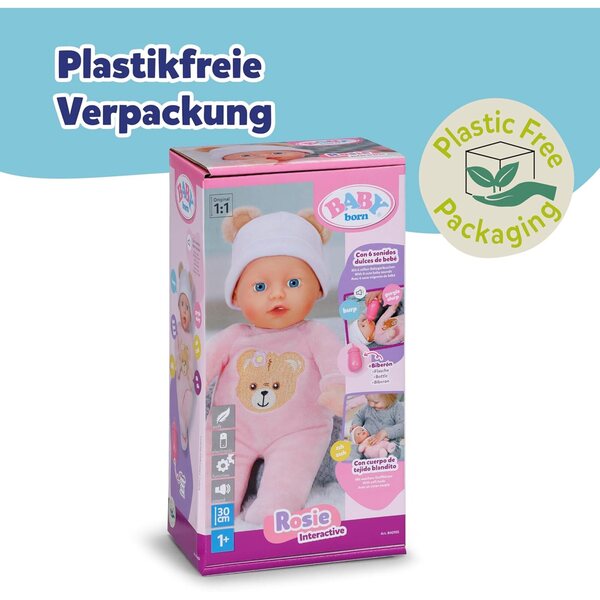 BABY born Interactive Rosie 30 cm – Interaktive Puppe mit zahlreichen Funktionen und Zubehör