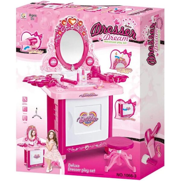 Deluxe-Schminktisch-Set mit Lichtspiegel und Zubehör inklusive Merkloos