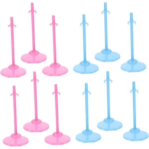 Support per bambole ERINGOGO 30 pezzi con base ampia e stabile, colori rosa e blu