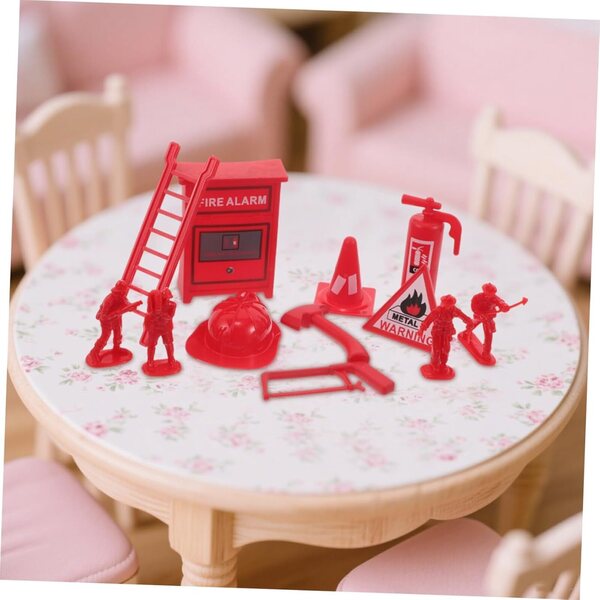 SOIMISS Set 5 Accessori Pompieri Mini Estintori e Attrezzi per Casa delle Bambole