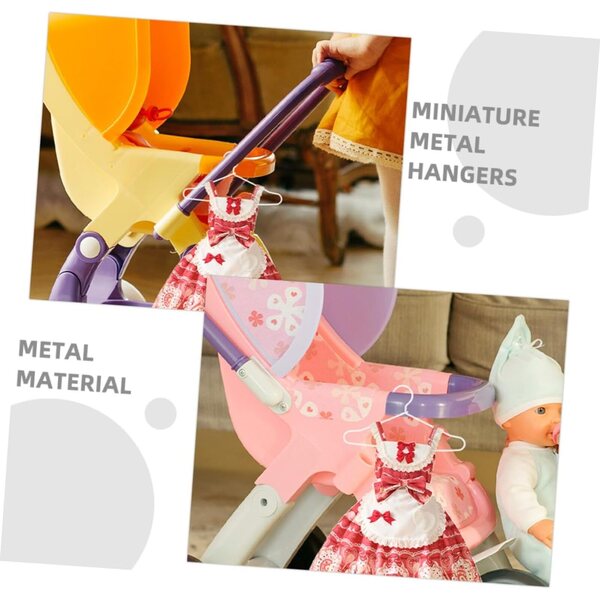 NOLITOY Set 20 Cintres Miniature in Metallo per Abiti di Bambole e Animali 15x7 cm