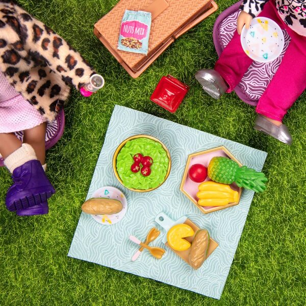 Gourmet to Go Picknick-Set für 6-Zoll-Puppen – Zubehör, Lebensmittel und Geschirr