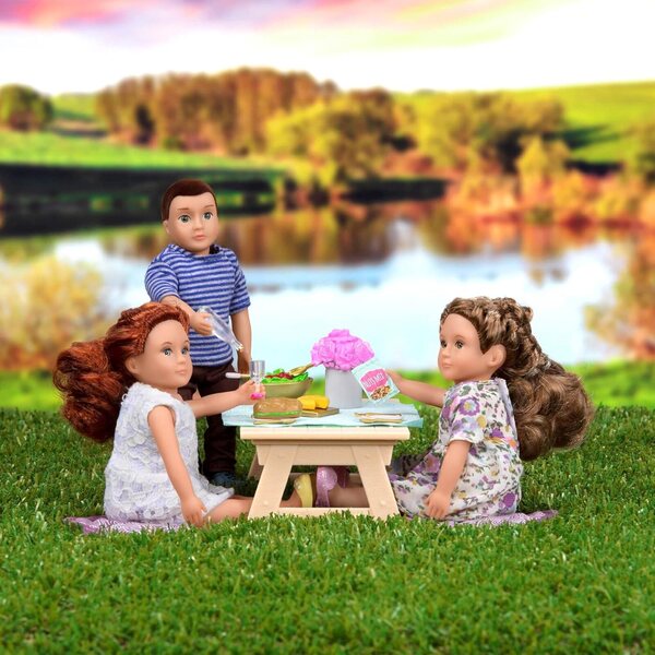 Gourmet to Go Picknick-Set für 6-Zoll-Puppen – Zubehör, Lebensmittel und Geschirr