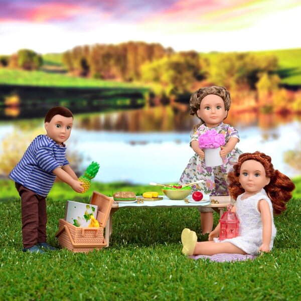 Gourmet to Go Picknick-Set für 6-Zoll-Puppen – Zubehör, Lebensmittel und Geschirr