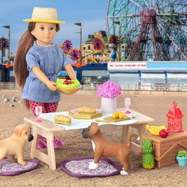 Gourmet to Go Picknick-Set für 6-Zoll-Puppen – Zubehör, Lebensmittel und Geschirr