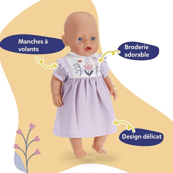 BABY born Kleid mit Waldmotiv-Stickerei für 43 cm große Puppen – natürlich und leicht zu tragen