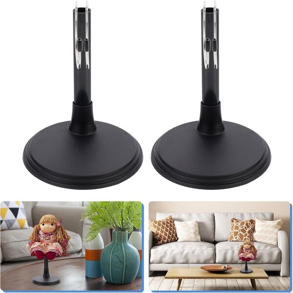 Support per Bambole SOPOTUTU - Set 2 Supporti Stabili con Base Anti-caduta in Plastica Nera