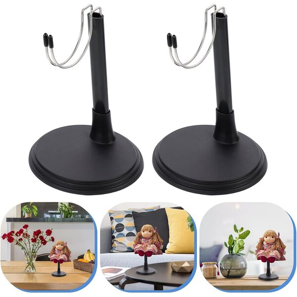 Support per Bambole SOPOTUTU - Set 2 Supporti Stabili con Base Anti-caduta in Plastica Nera