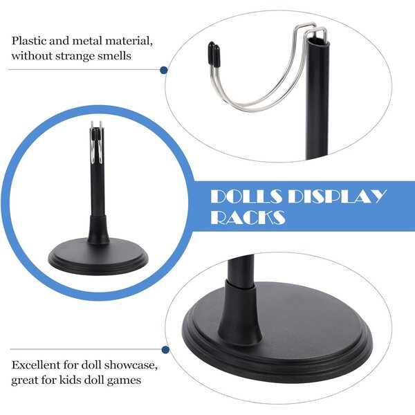 Support per Bambole SOPOTUTU - Set 2 Supporti Stabili con Base Anti-caduta in Plastica Nera