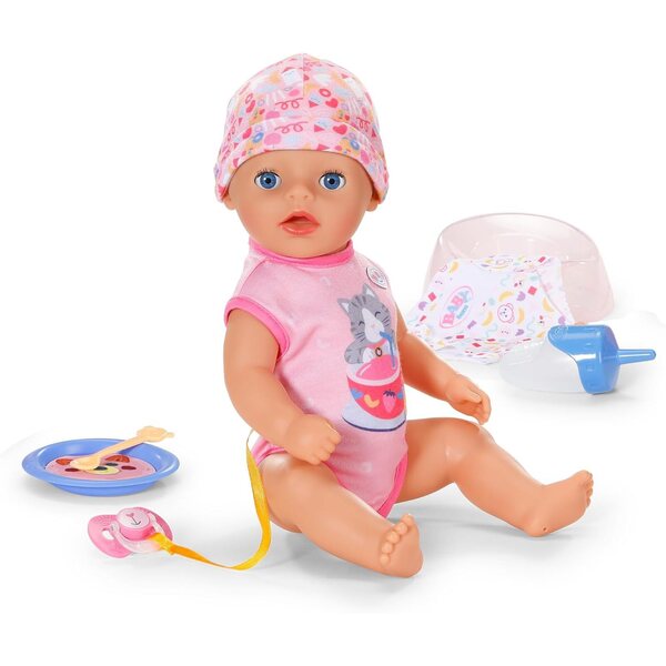 BABY born Lena 36 cm, Puppe mit 7 Funktionen ohne Batterien, ideal für Kinder ab 1 Jahr