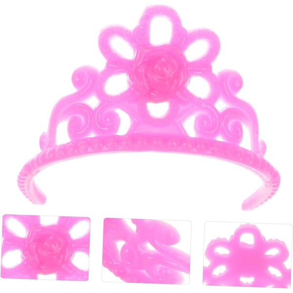 VICASKY 80 Mini Couronnes in Plastica per bamboles, Accessori Colorati per Giochi di Ruolo