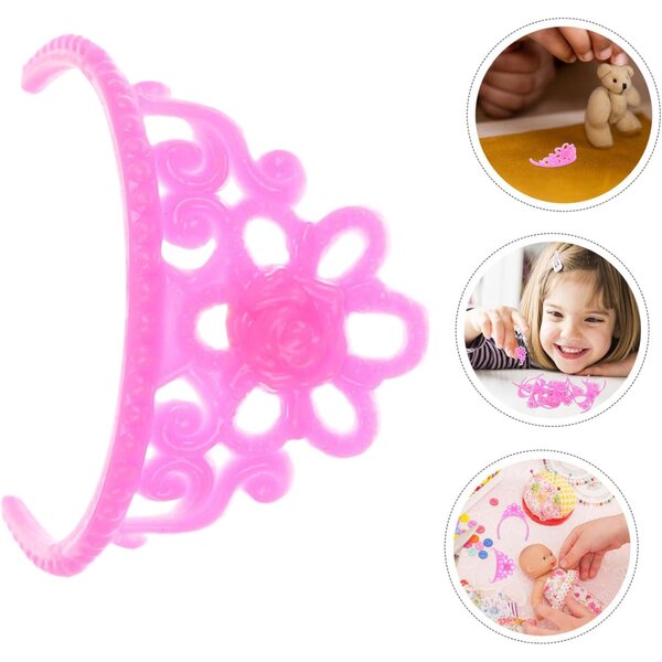 VICASKY 80 Mini Couronnes in Plastica per bamboles, Accessori Colorati per Giochi di Ruolo