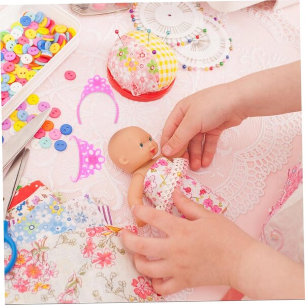 VICASKY 80 Mini Couronnes in Plastica per bamboles, Accessori Colorati per Giochi di Ruolo