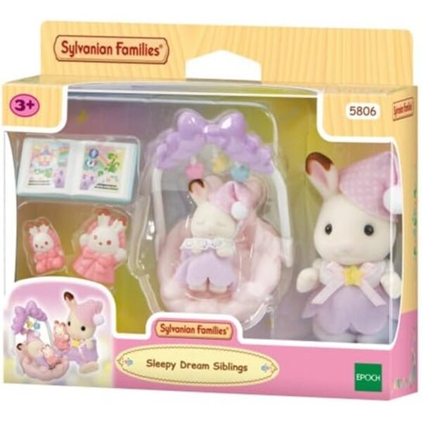 Sylvanian Families Chocolate Bunny Sisters Goodnight Set mit Figur und Zubehör